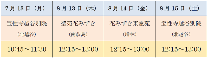 オンライン 盂蘭盆会合同法要